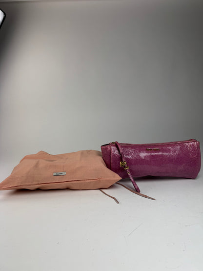 Pochette vintage en cuir Miu Miu violette