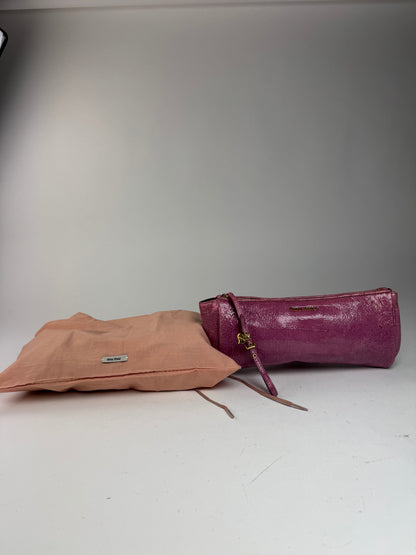 Pochette vintage en cuir Miu Miu violette