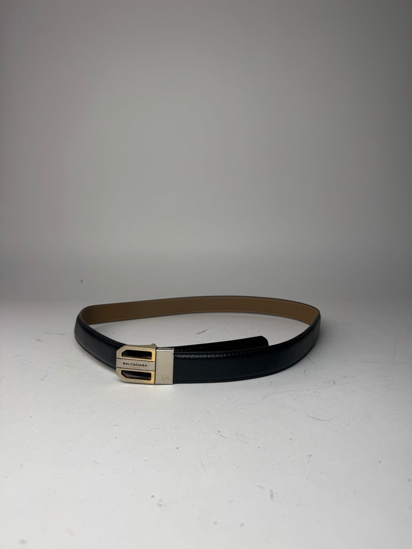 Vintage Balenciaga Leather Belt Black