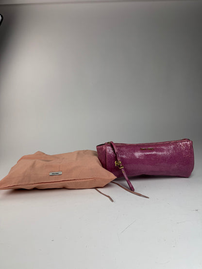 Pochette vintage en cuir Miu Miu violette