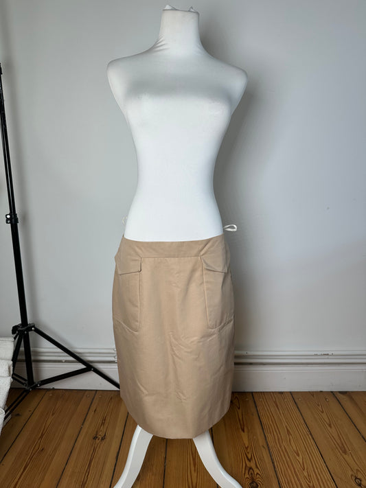 Vintage Celine Cotton Blend Skirt Y2K Beige