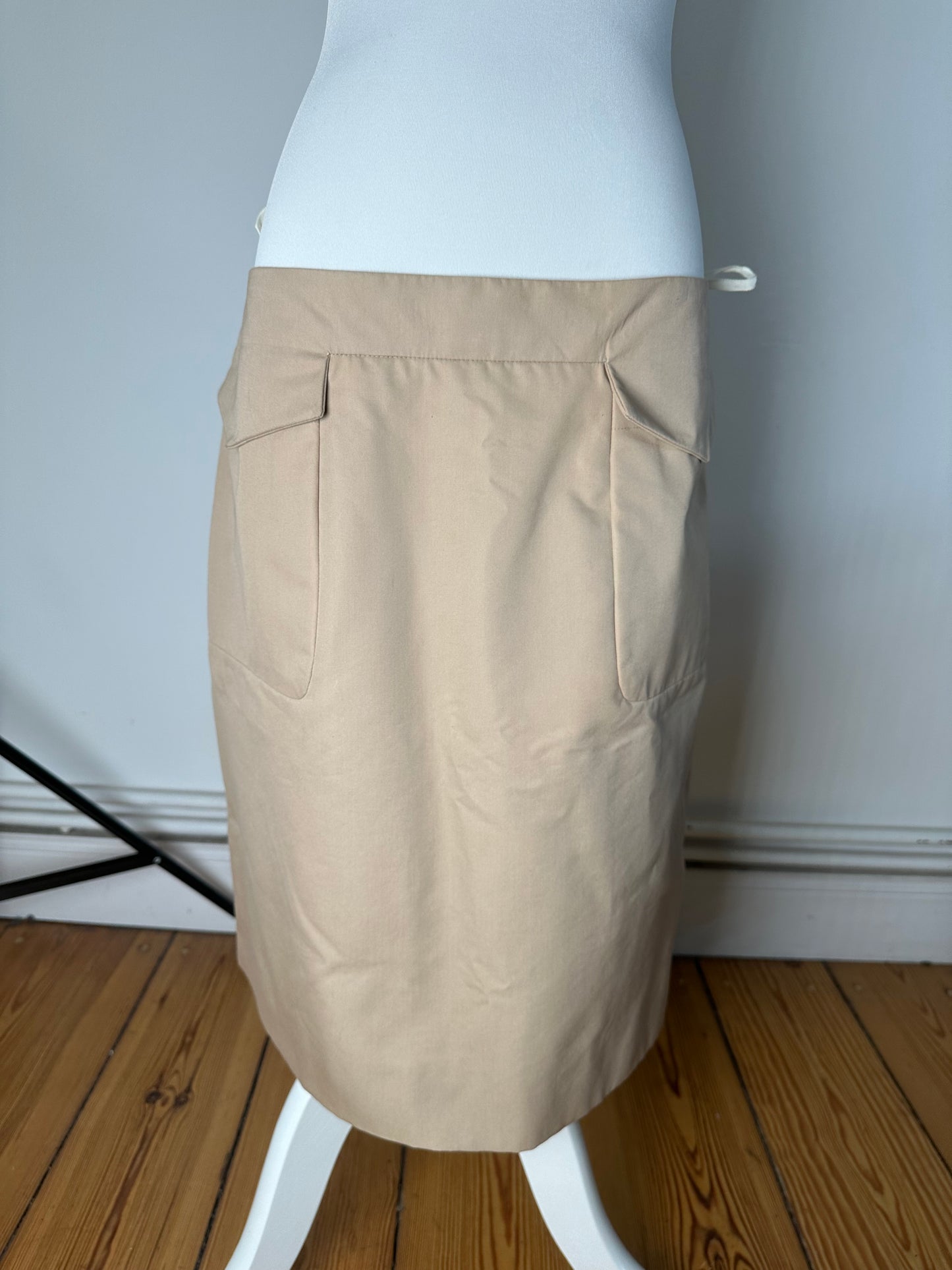 Vintage Celine Cotton Blend Skirt Y2K Beige