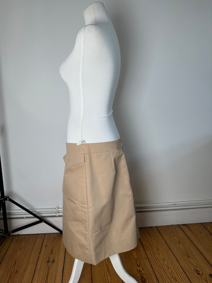 Vintage Celine Cotton Blend Skirt Y2K Beige