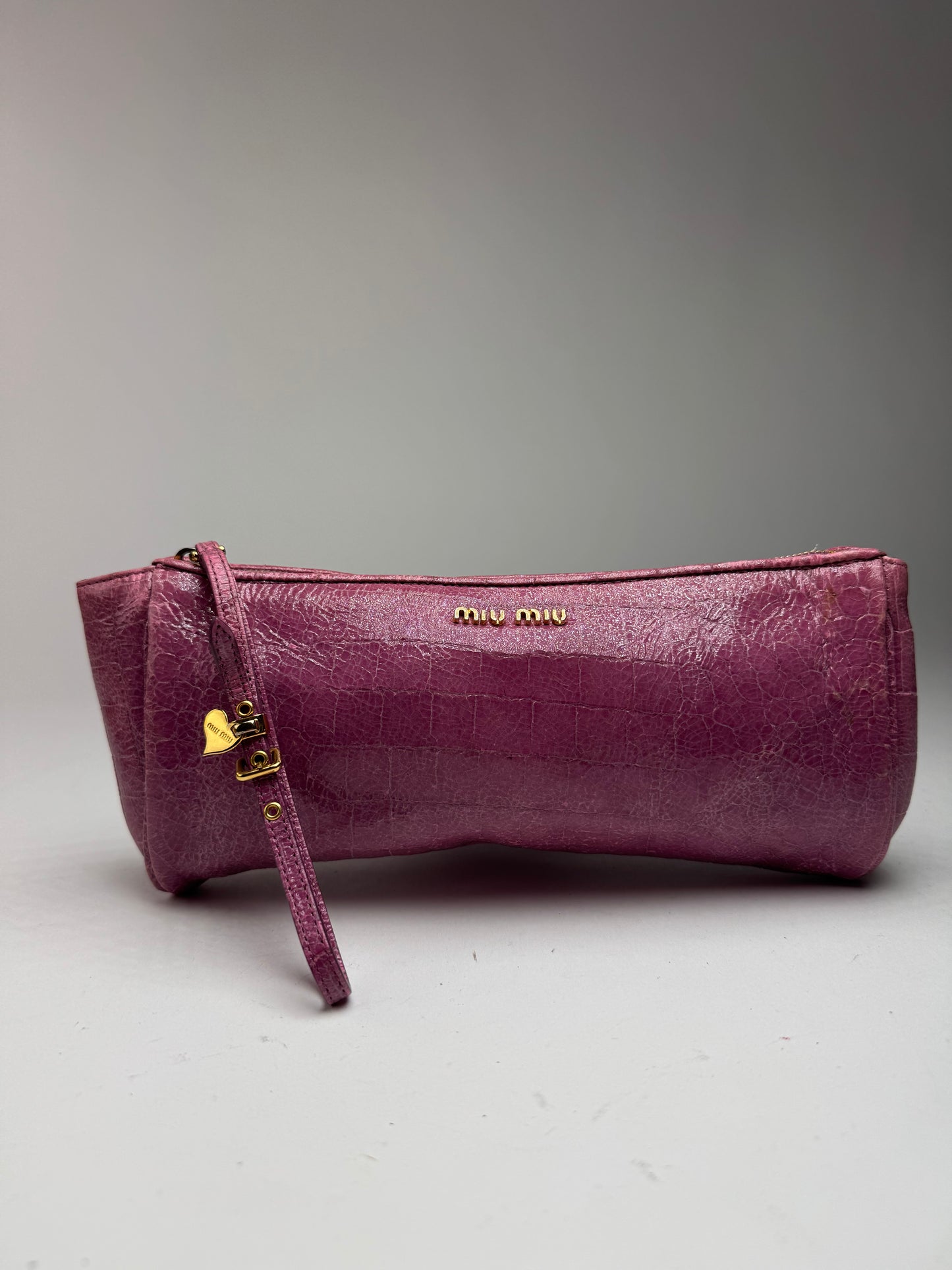 Pochette vintage en cuir Miu Miu violette