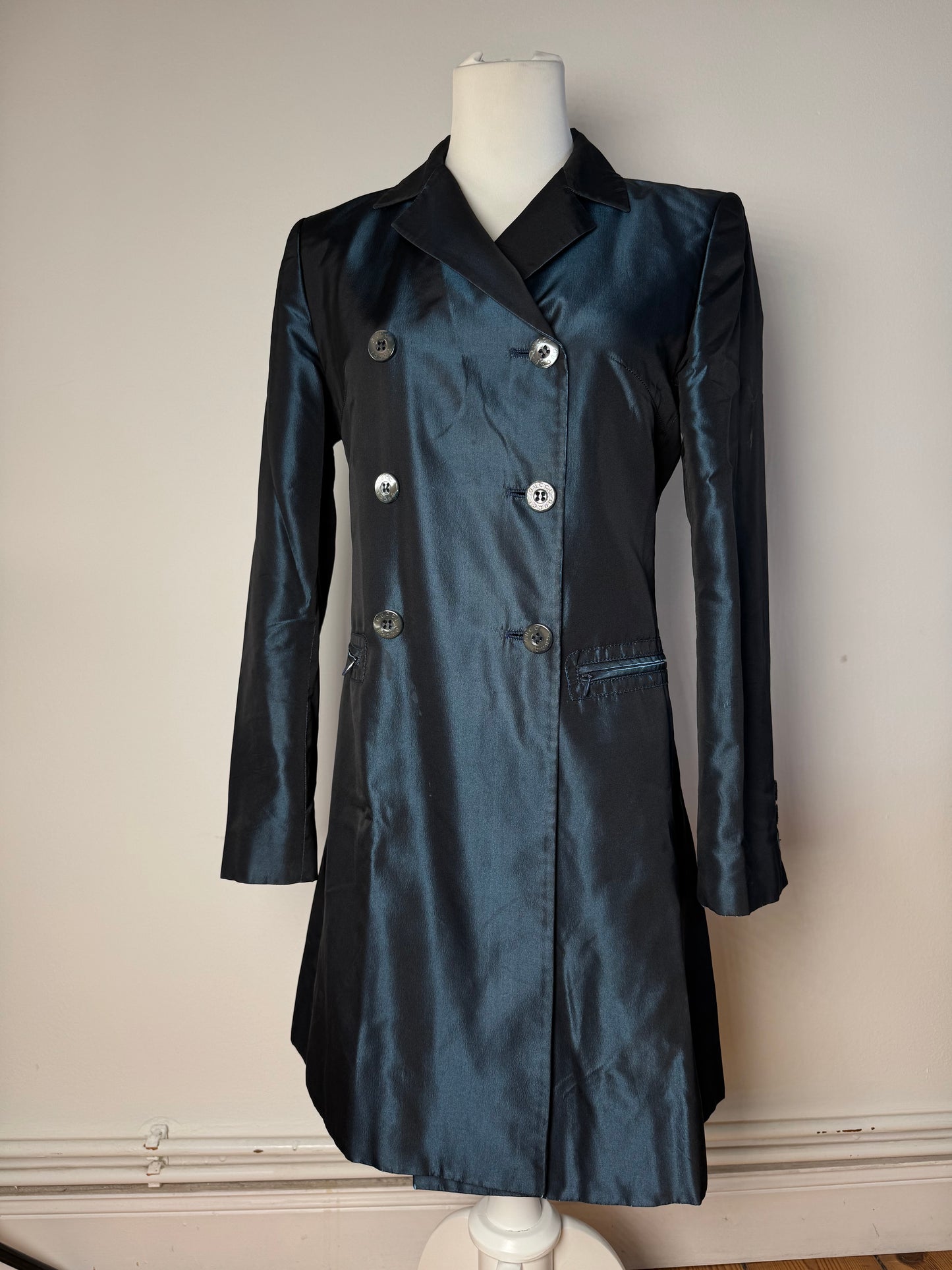 Vintage Gucci Silk Trenchcoat M Blue