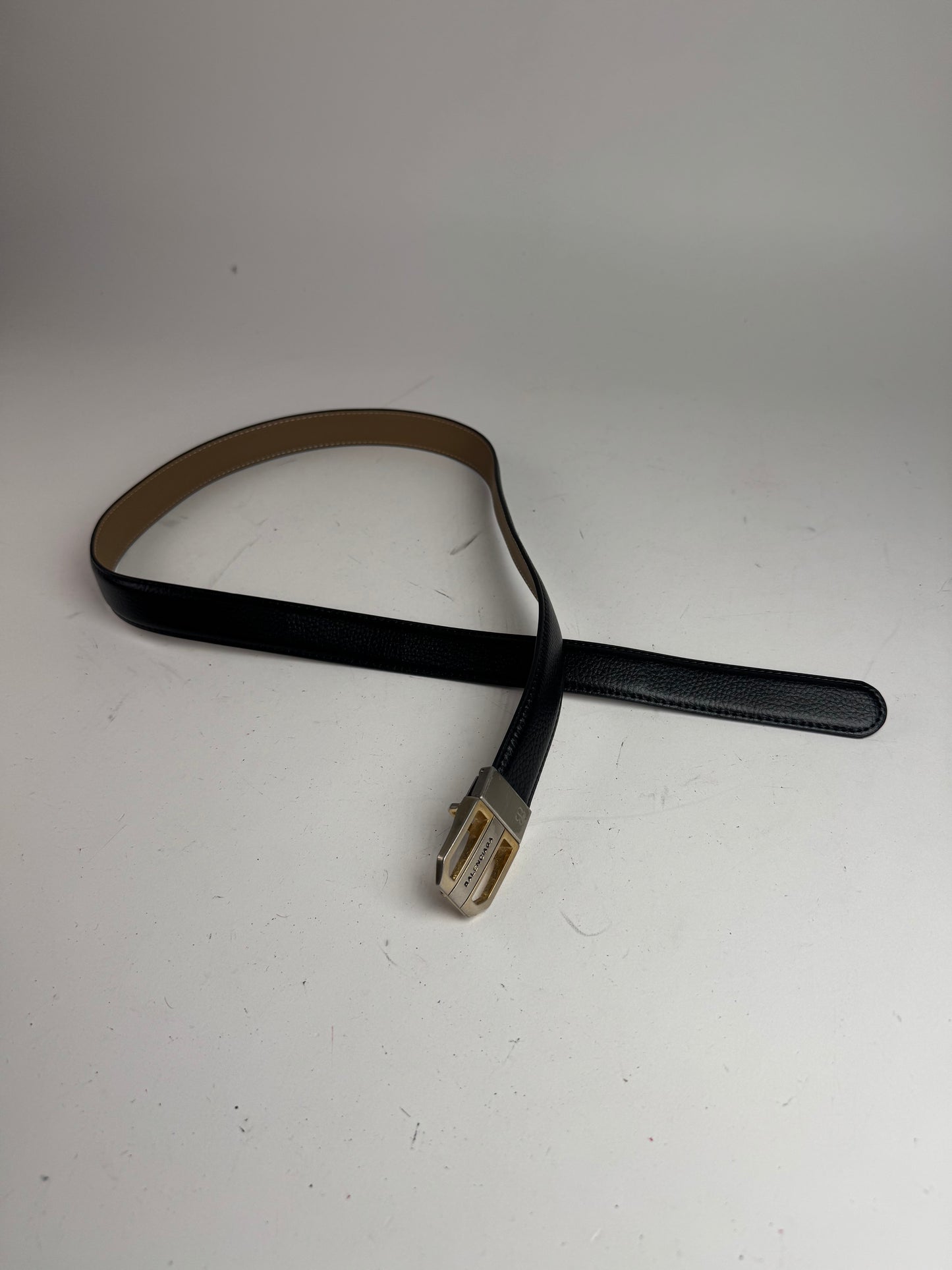 Vintage Balenciaga Leather Belt Black