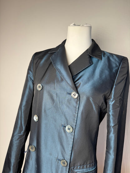 Vintage Gucci Silk Trenchcoat M Blue