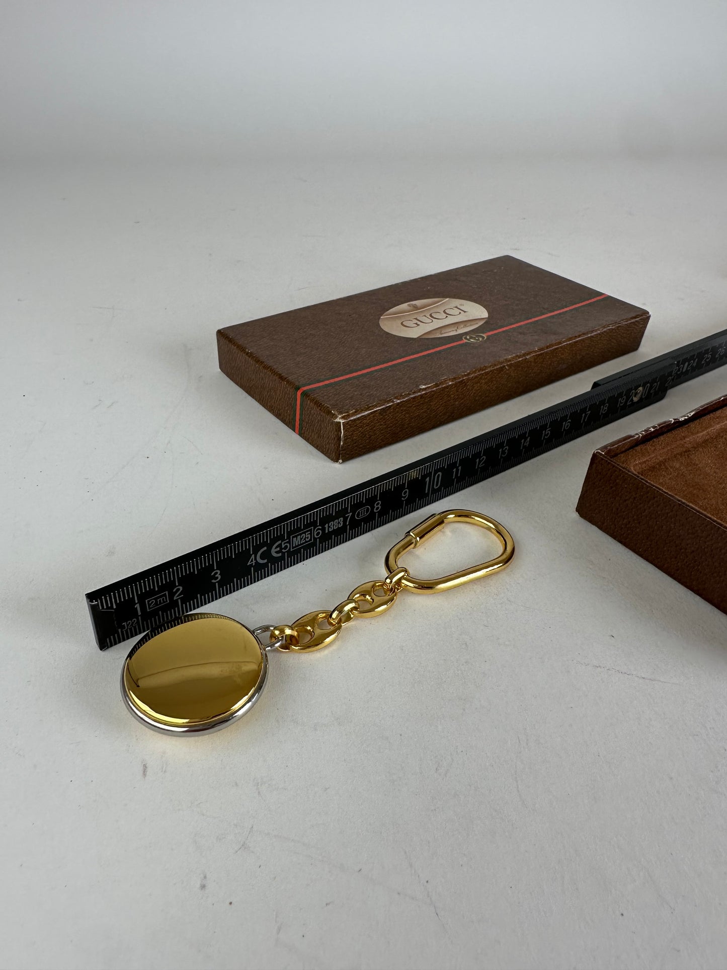Vintage Gucci GG Key Pendant Gold Black