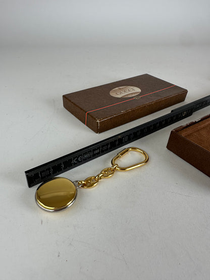 Vintage Gucci GG Key Pendant Gold Black