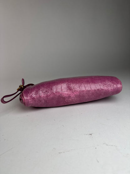 Pochette vintage en cuir Miu Miu violette