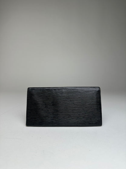 Vintage Louis Vuitton Epi Leather Wallet Y2K Black Silver