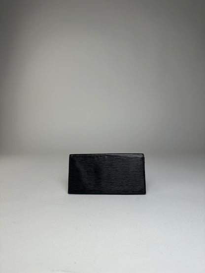 Vintage Louis Vuitton Epi Leather Wallet Y2K Black Silver