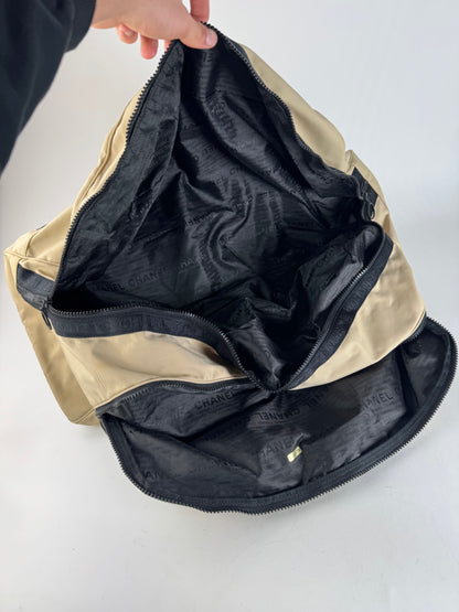 Vintage Chanel Sport Duffel Bag Black White