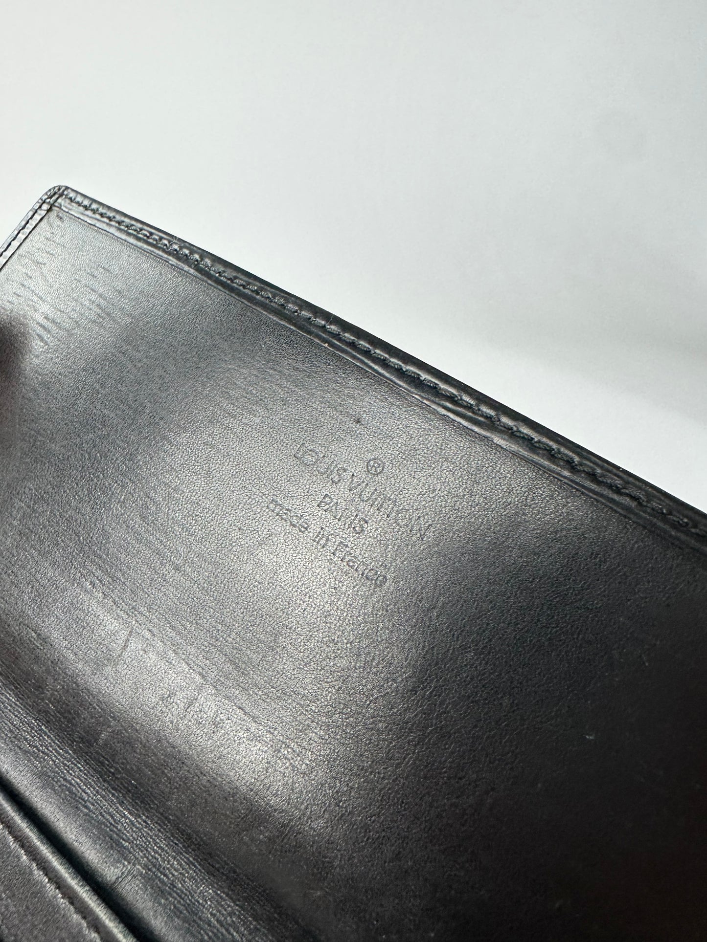Vintage Louis Vuitton Epi Leather Wallet Y2K Black Silver