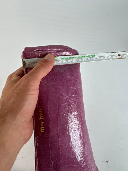 Pochette vintage en cuir Miu Miu violette