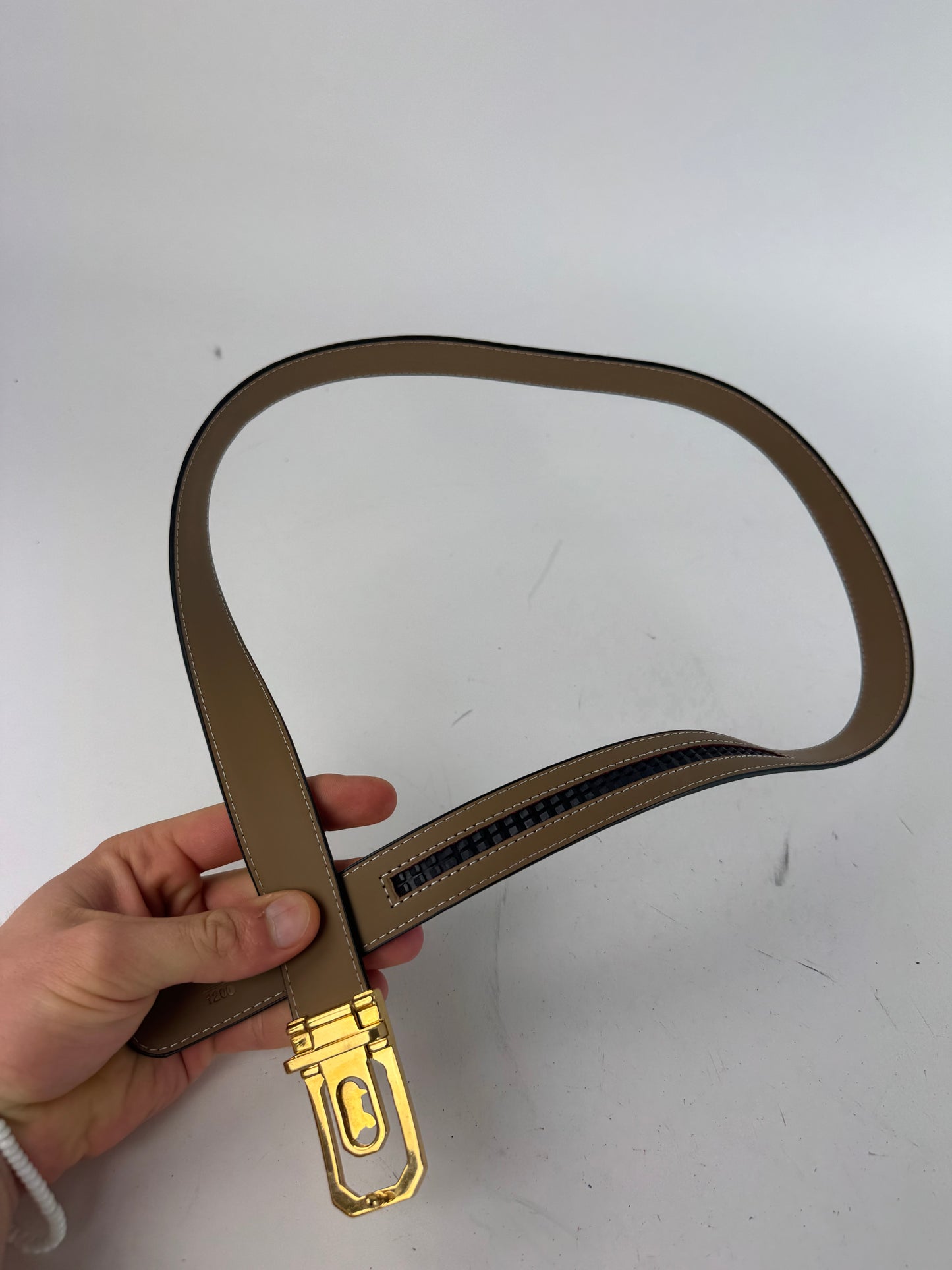 Vintage Celine Paris Carriage Logo Leather Belt Black