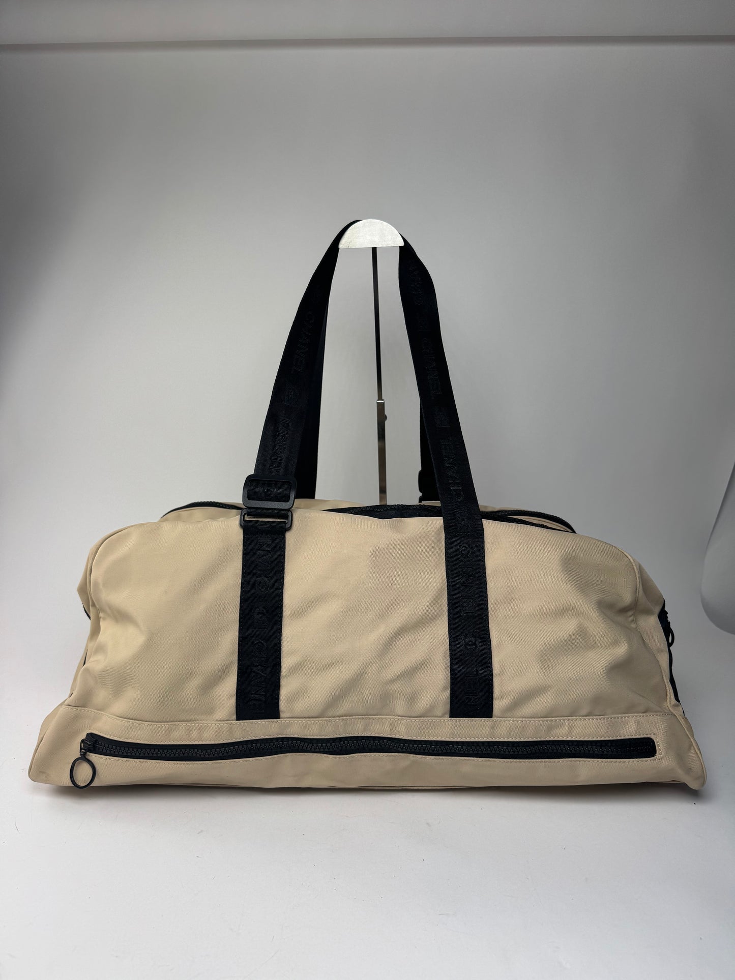 Vintage Chanel Sport Duffel Bag Black White