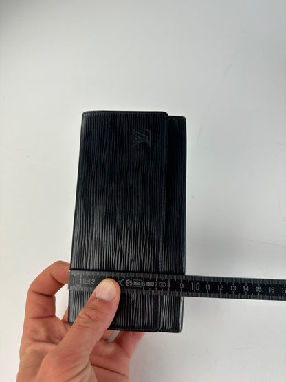 Vintage Louis Vuitton Epi Leather Wallet Y2K Black Silver