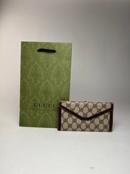 Vintage Gucci Ophidia Leather monogram wallet gray brown