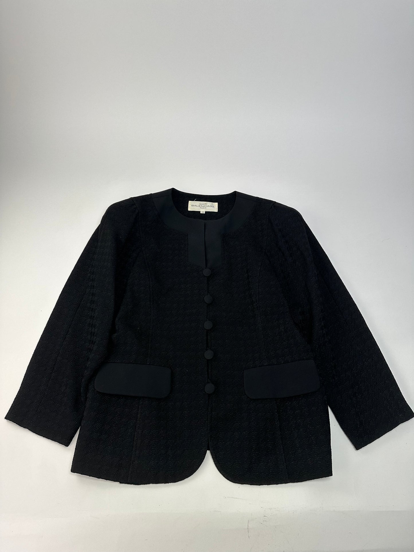 Vintage Balenciaga Textured Panel Jacket Y2K Black