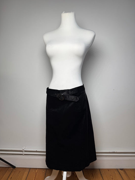 Vintage Fendi Roma Cord Skirt Black 38/M