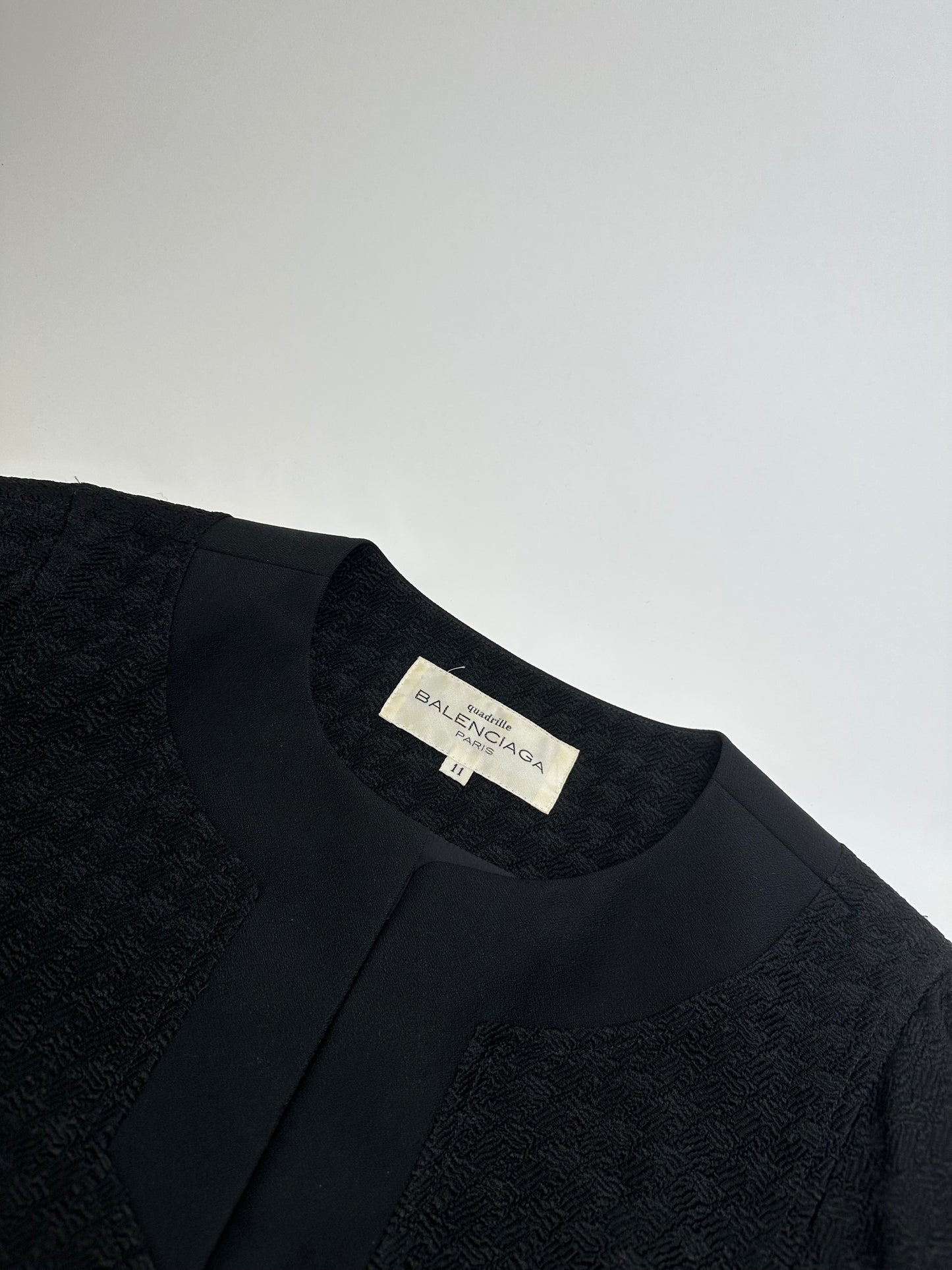 Vintage Balenciaga Textured Panel Jacket Y2K Black