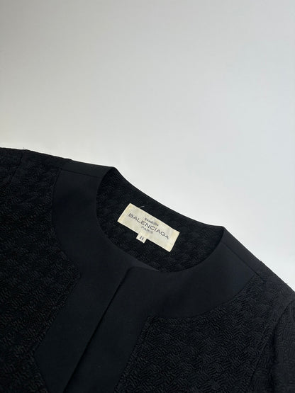 Vintage Balenciaga Textured Panel Jacket Y2K Black
