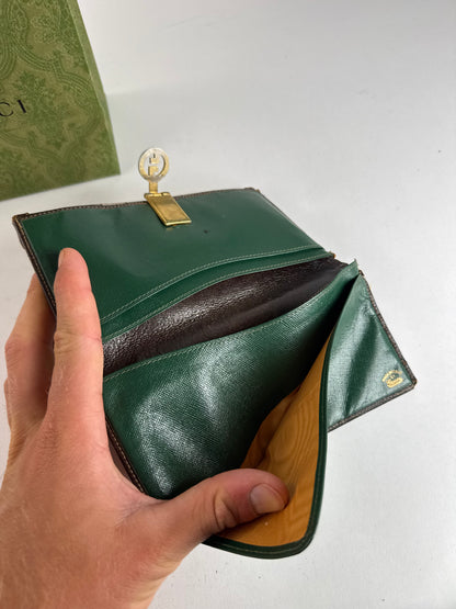 Vintage Gucci Ophidia Leather monogram wallet gray brown