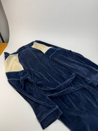 Vintage Dior Men’s Bathrobe Navy White L