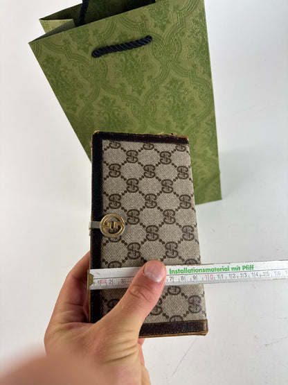 Vintage Gucci Ophidia Leather monogram wallet gray brown