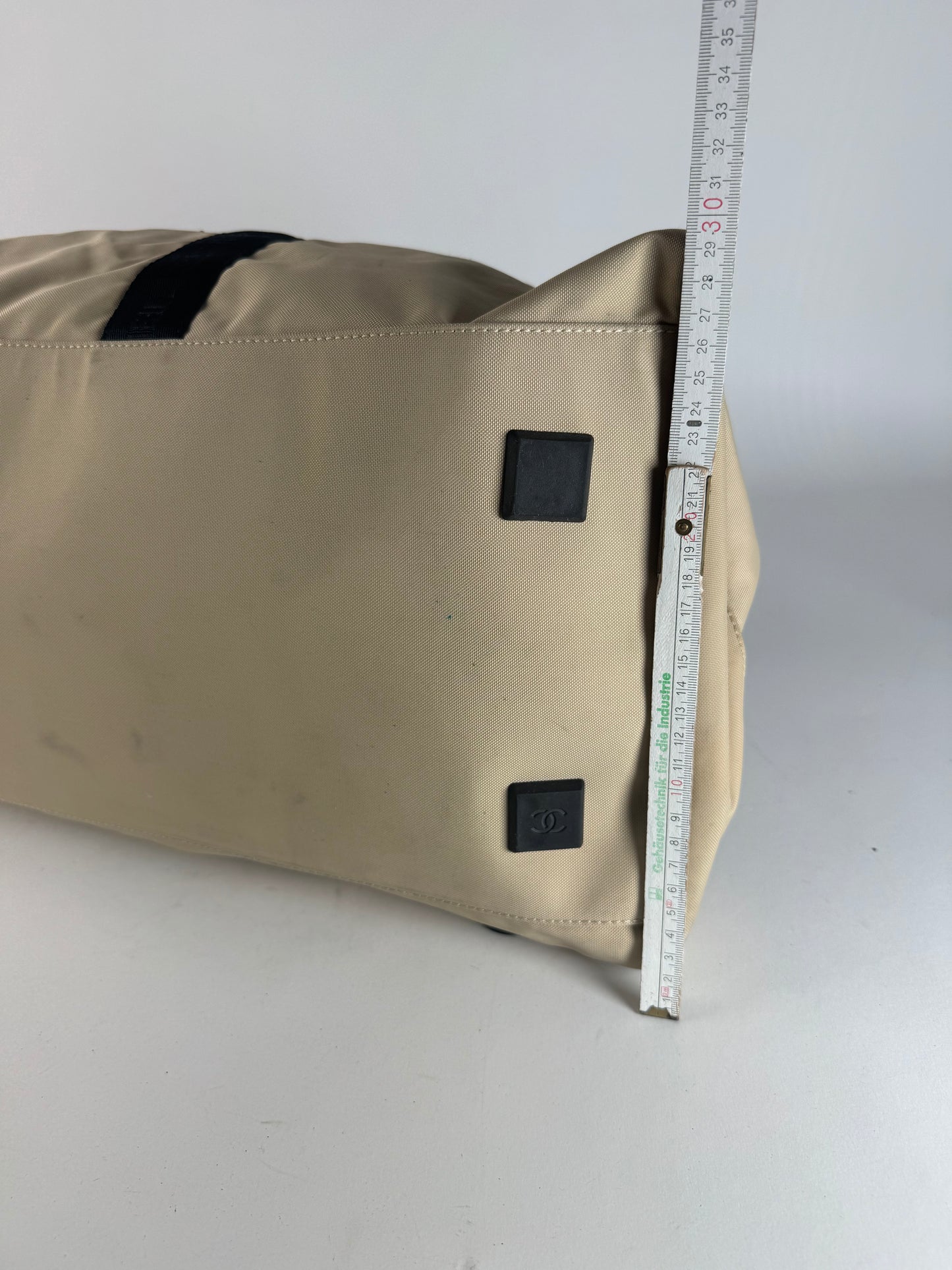 Vintage Chanel Sport Duffel Bag Black White