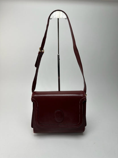 Vintage Cartier leather bag burgundy