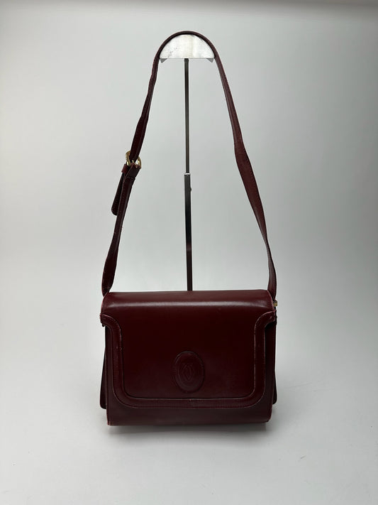 Vintage Cartier leather bag burgundy