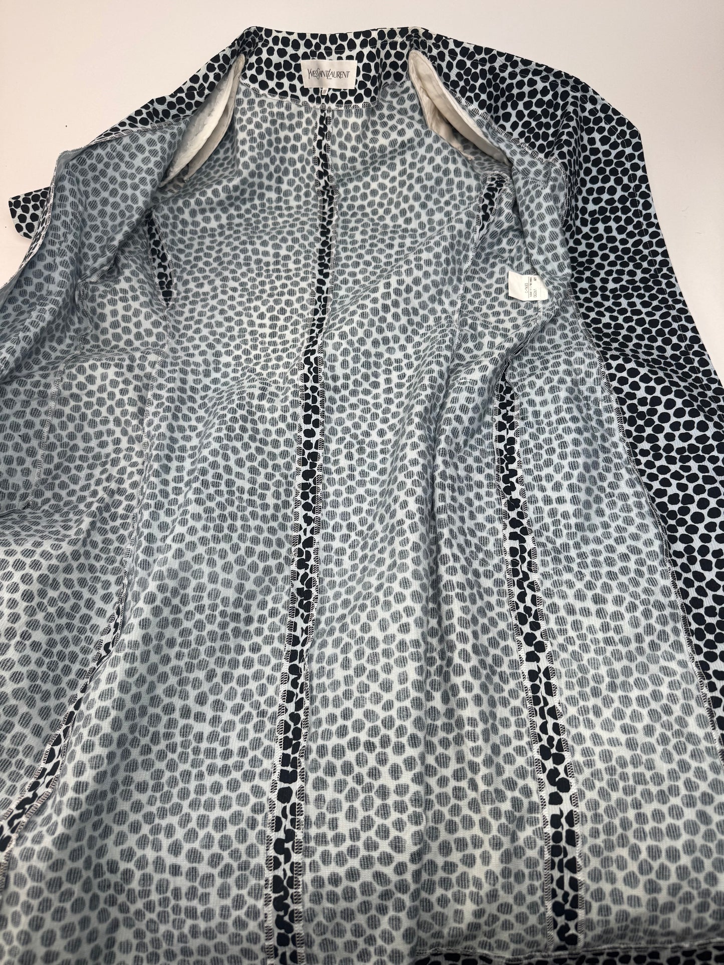 Vintage Yves Saint Laurent Canvas Leopard Dress Blue Black 38/M