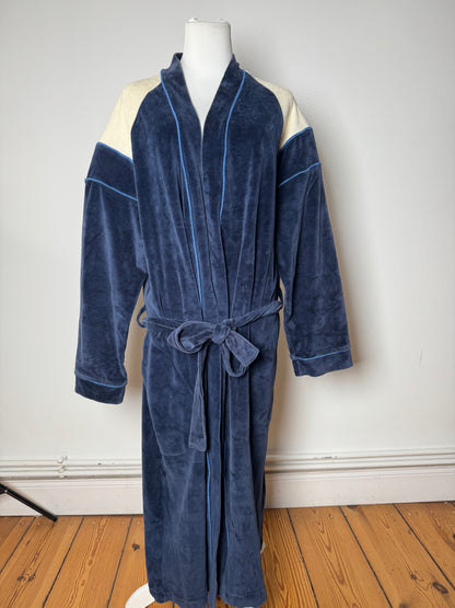 Vintage Dior Men’s Bathrobe Navy White L