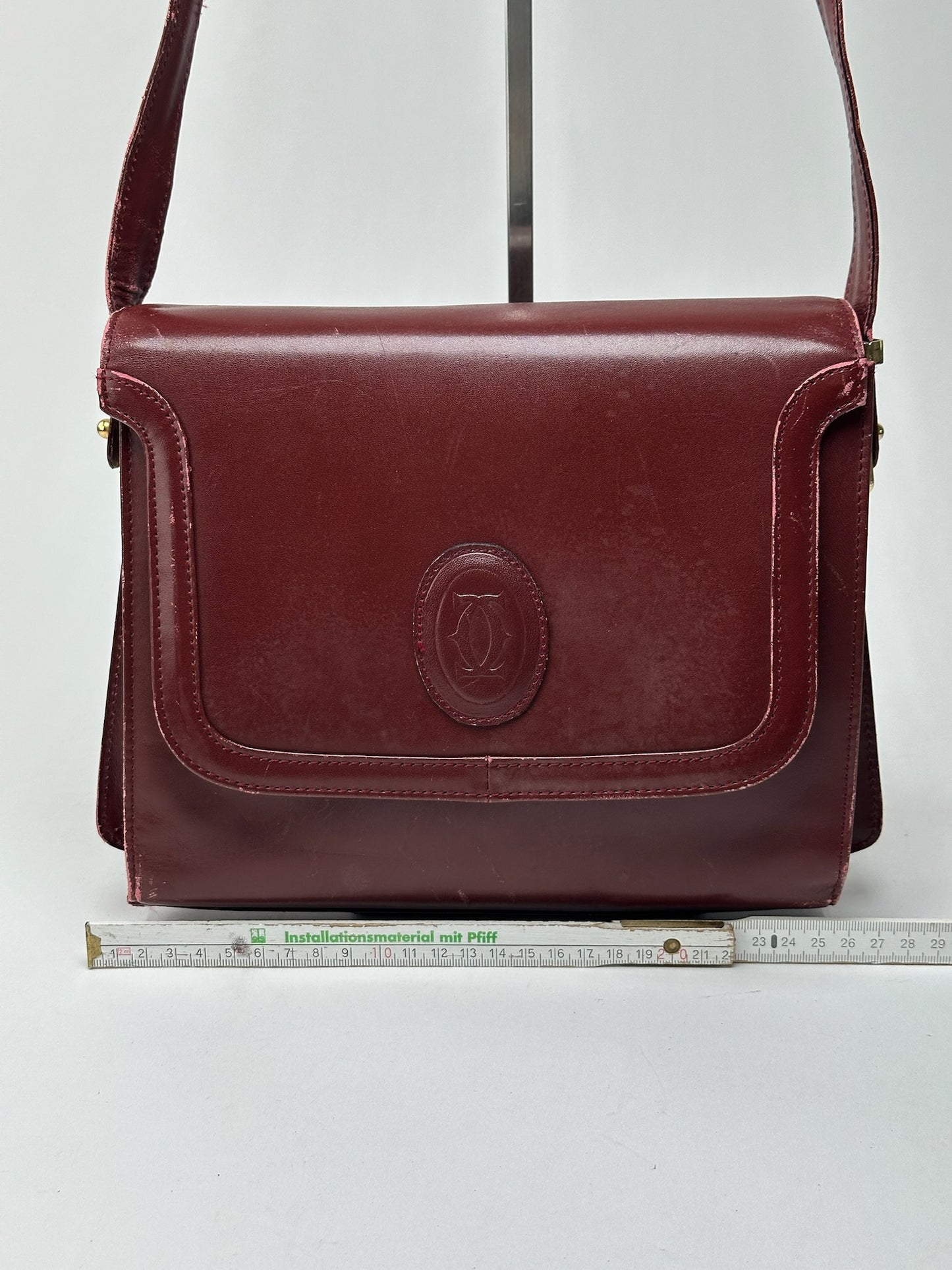 Vintage Cartier leather bag burgundy