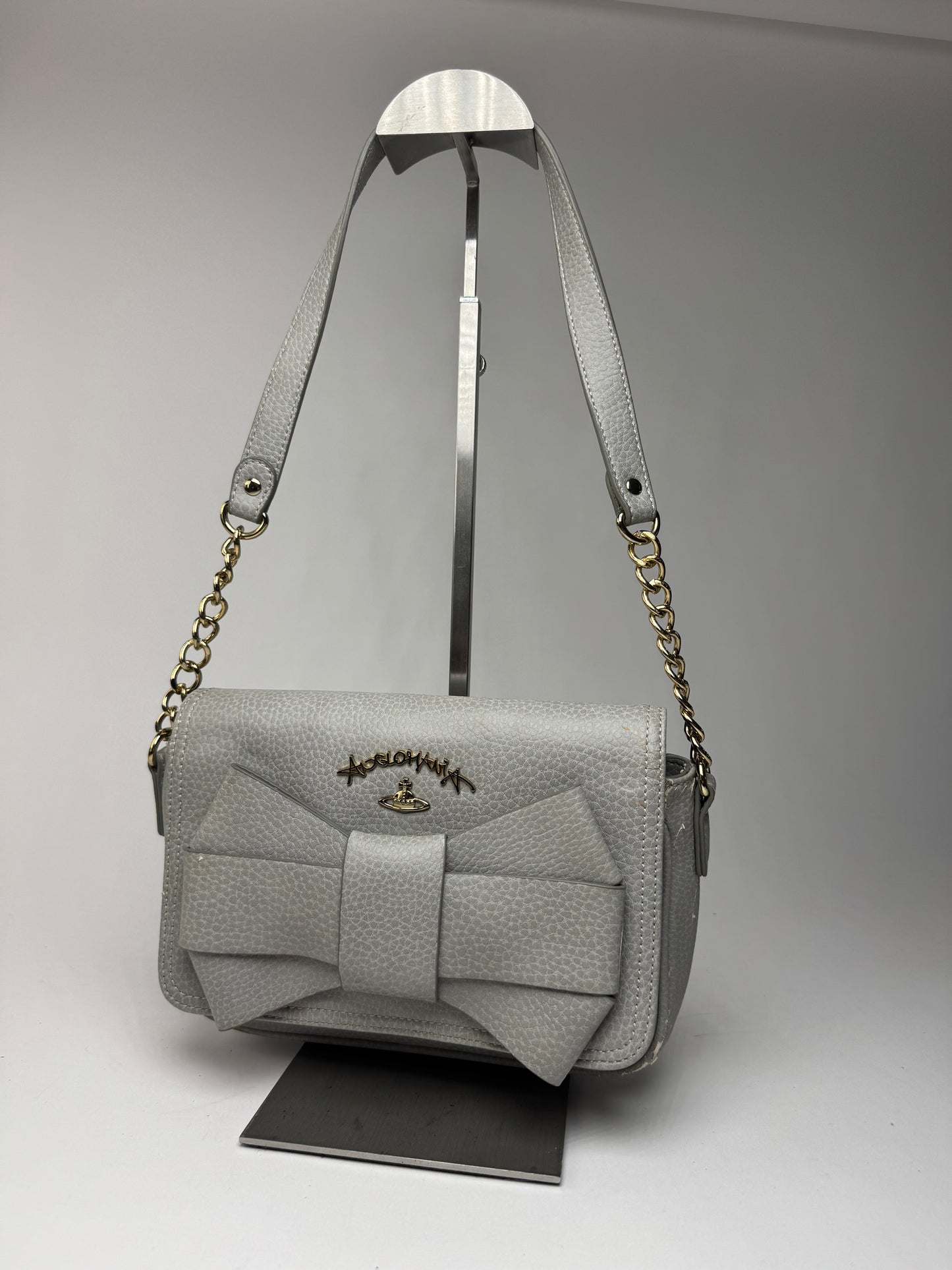 Sac vintage en cuir vegan Vivienne Westwood gris