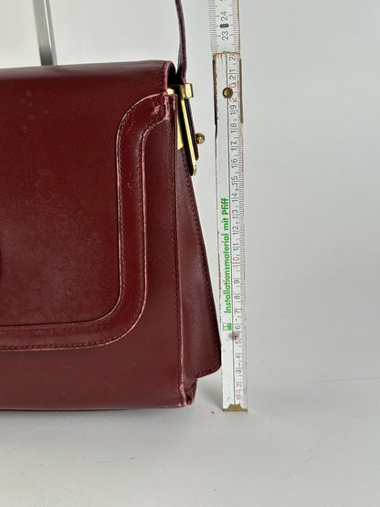 Vintage Cartier leather bag burgundy