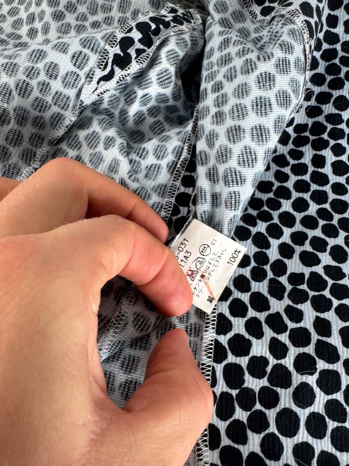 Vintage Yves Saint Laurent Canvas Leopard Dress Blue Black 38/M