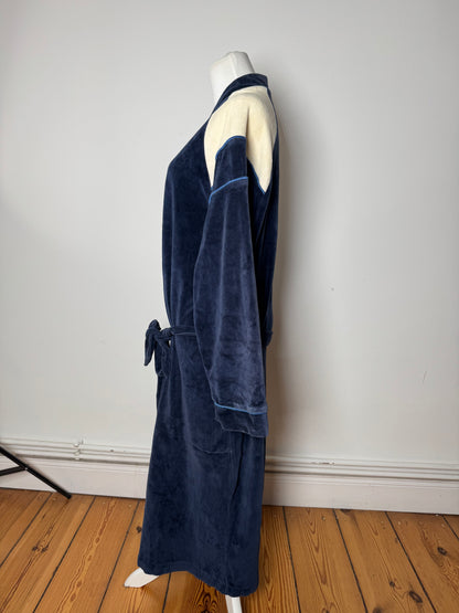 Vintage Dior Men’s Bathrobe Navy White L