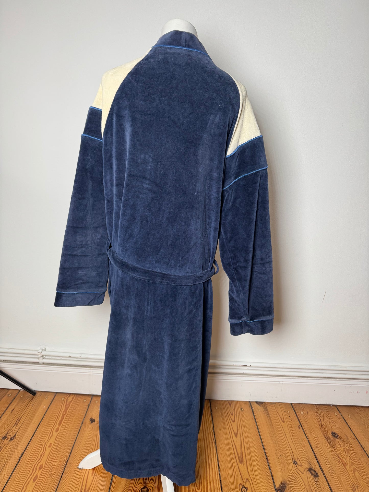 Vintage Dior Men’s Bathrobe Navy White L