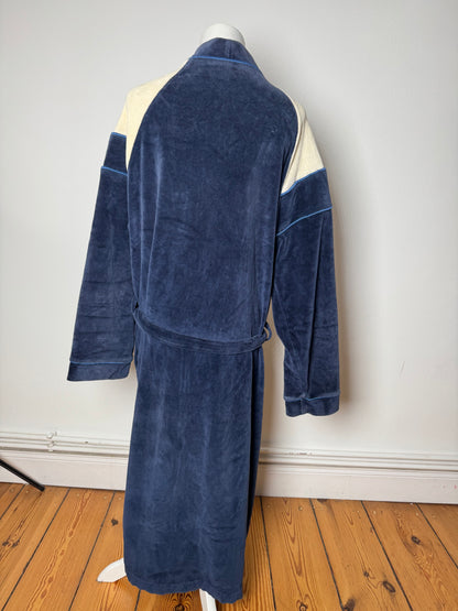 Vintage Dior Men’s Bathrobe Navy White L