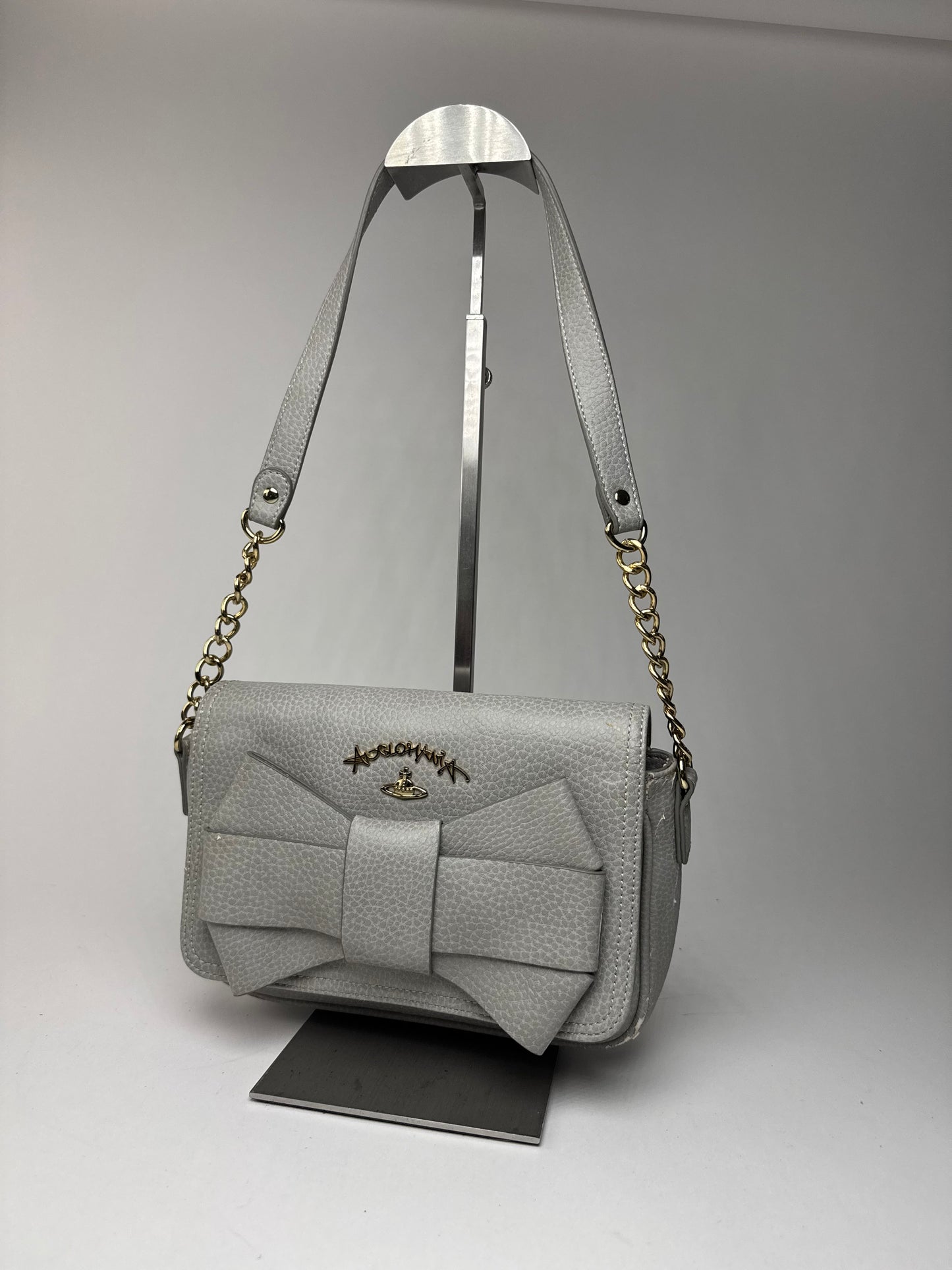 Sac vintage en cuir vegan Vivienne Westwood gris