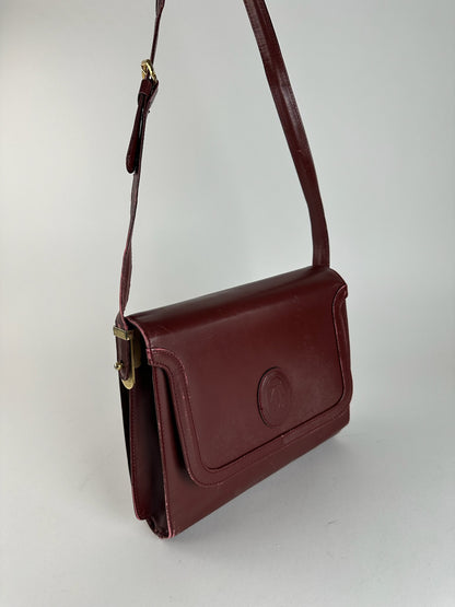 Vintage Cartier leather bag burgundy