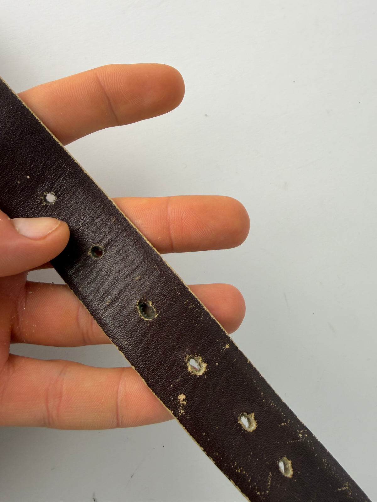 Vintage Yves Saint Laurent Leather Belt Geometric Buckle Late 1970s Dark Brown