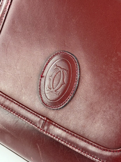 Vintage Cartier leather bag burgundy