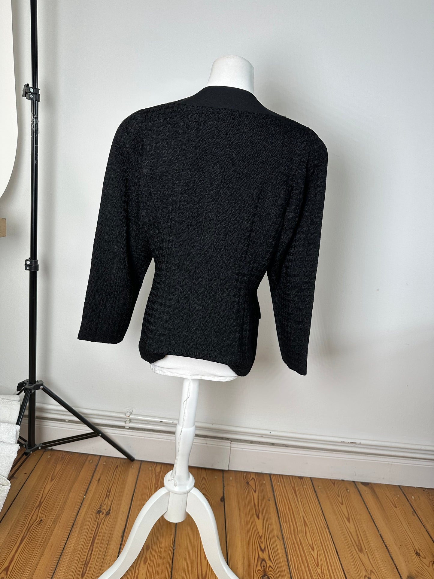 Vintage Balenciaga Textured Panel Jacket Y2K Black
