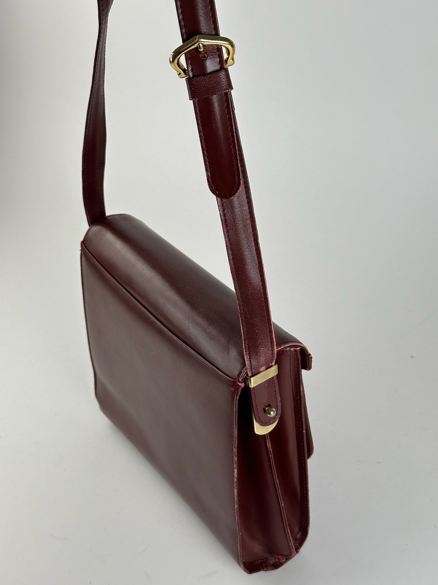 Vintage Cartier leather bag burgundy