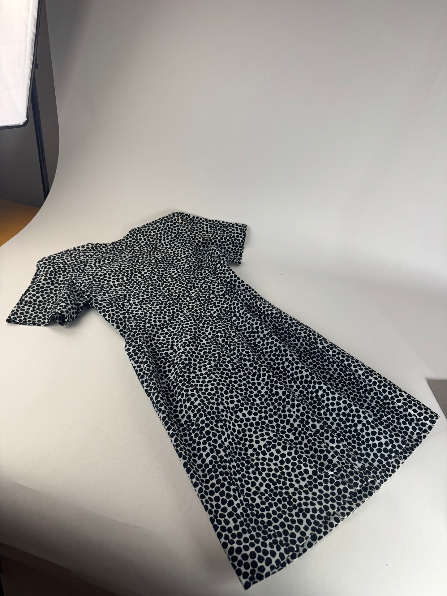 Vintage Yves Saint Laurent Canvas Leopard Dress Blue Black 38/M