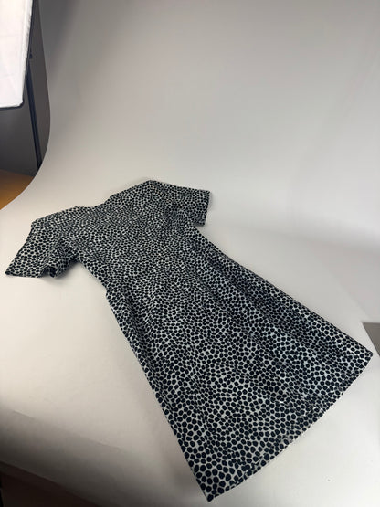 Vintage Yves Saint Laurent Canvas Leopard Dress Blue Black 38/M